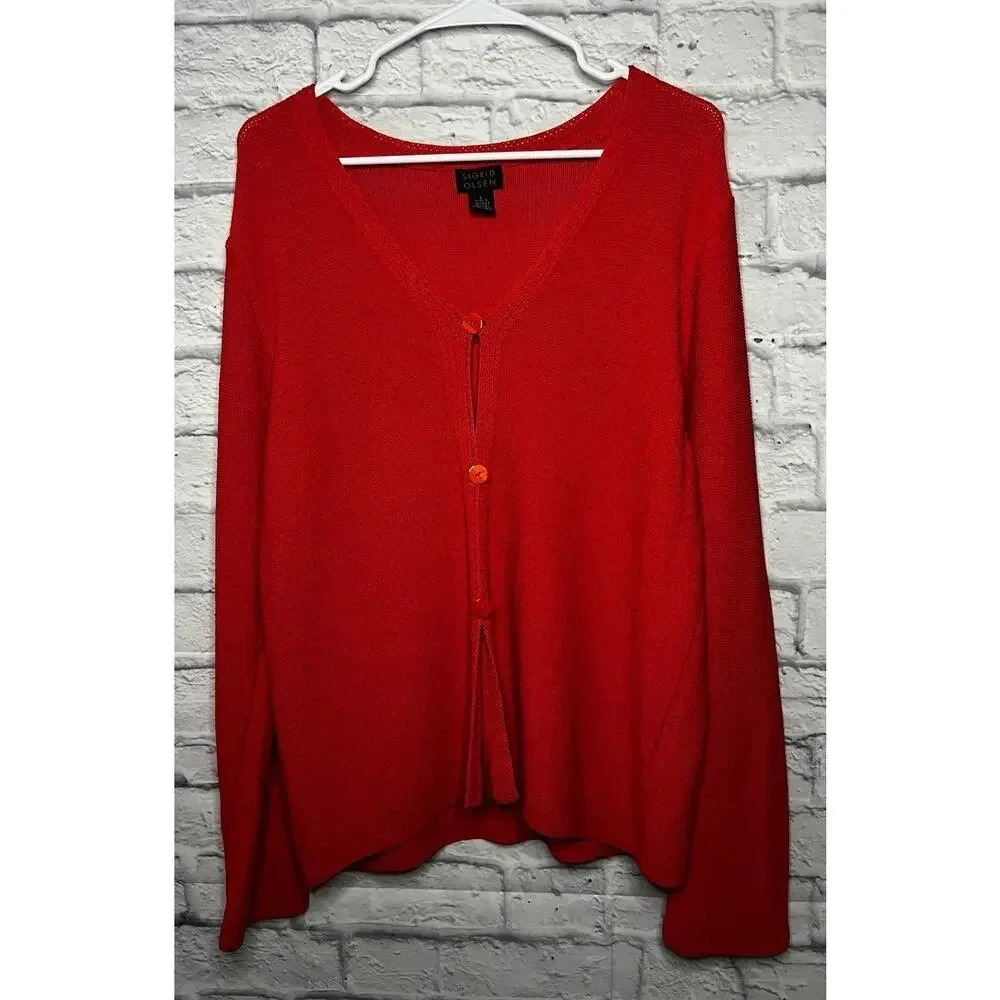 Sigrid Olsen button up cardigan size L.